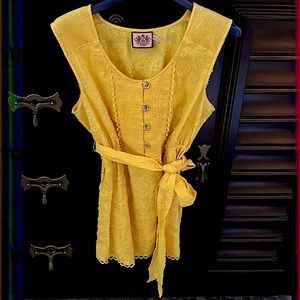 Juicy Couture Yellow embroidered top